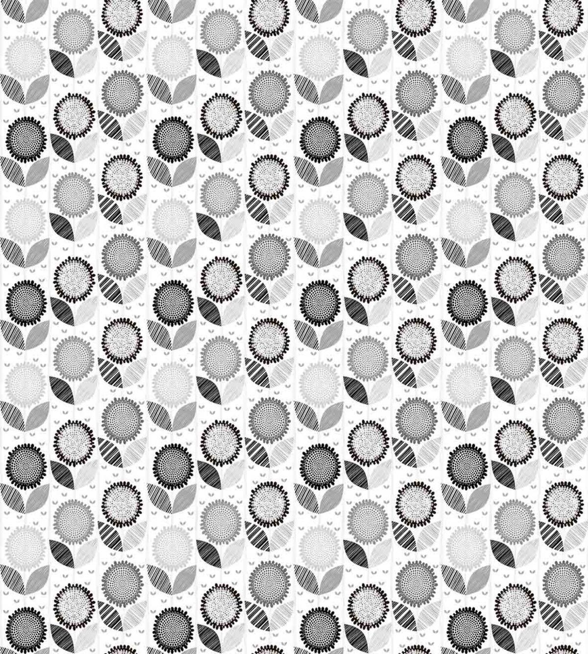 Abstract Blossoms Monochrome — Pattern