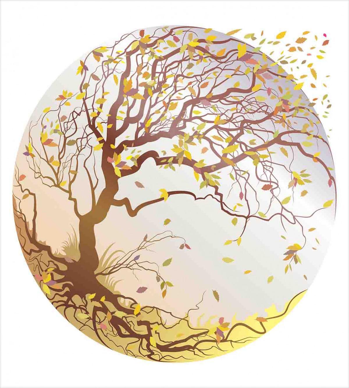 Tree Wind Flying Leaves — Pattern