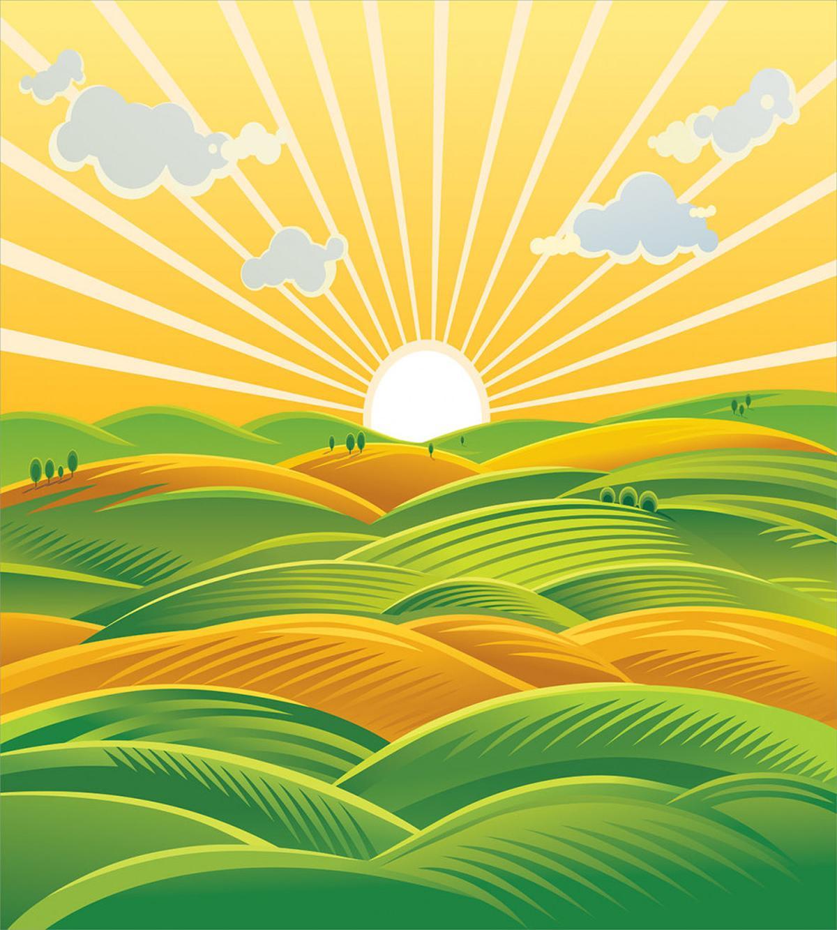 Fields Hills at Dawn — Pattern