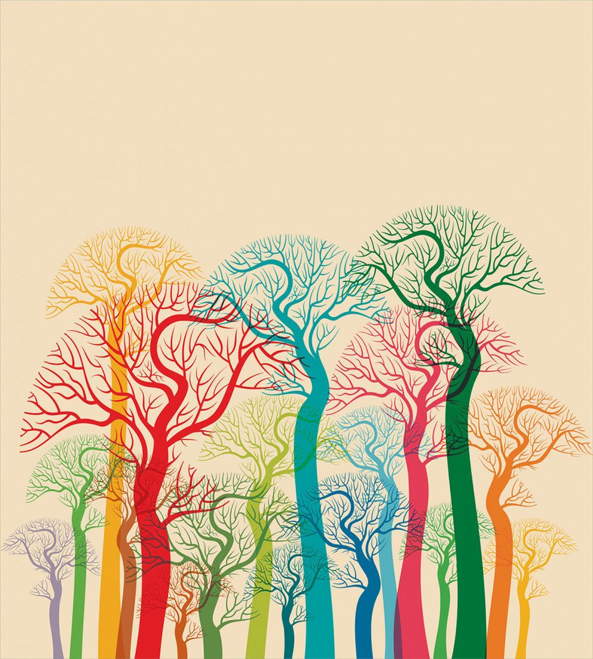 Colorful Abstract Trees — Pattern