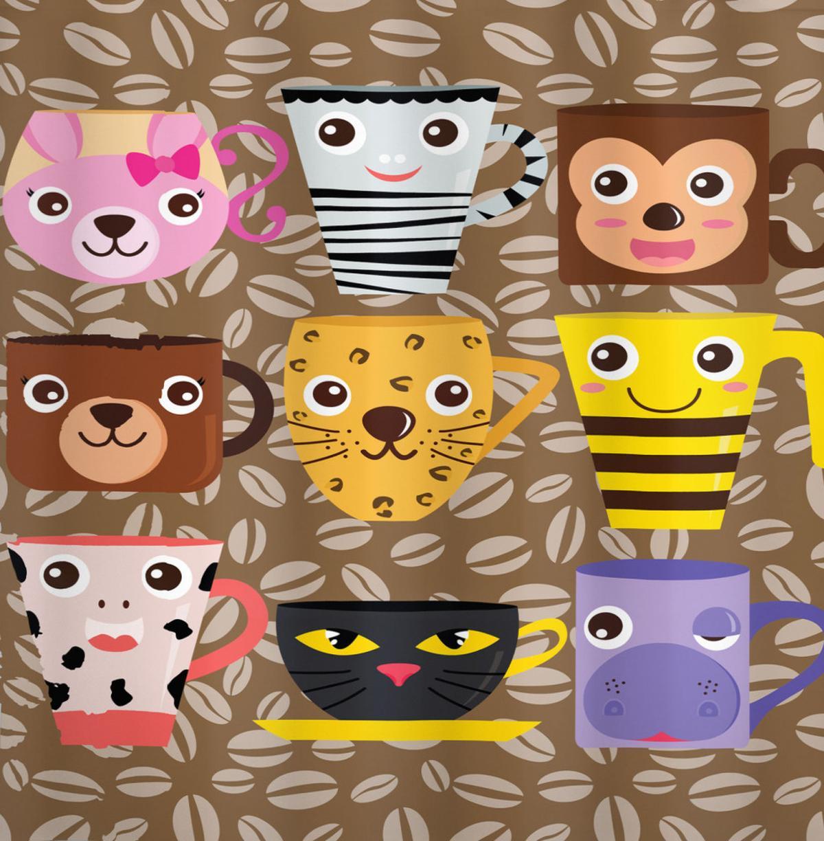 Animal Mugs Print — Pattern