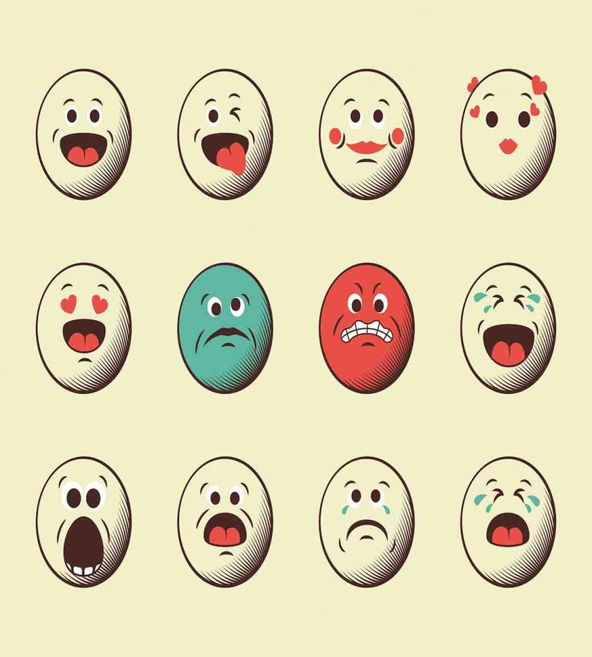 Vintage Old Face Moods — Pattern