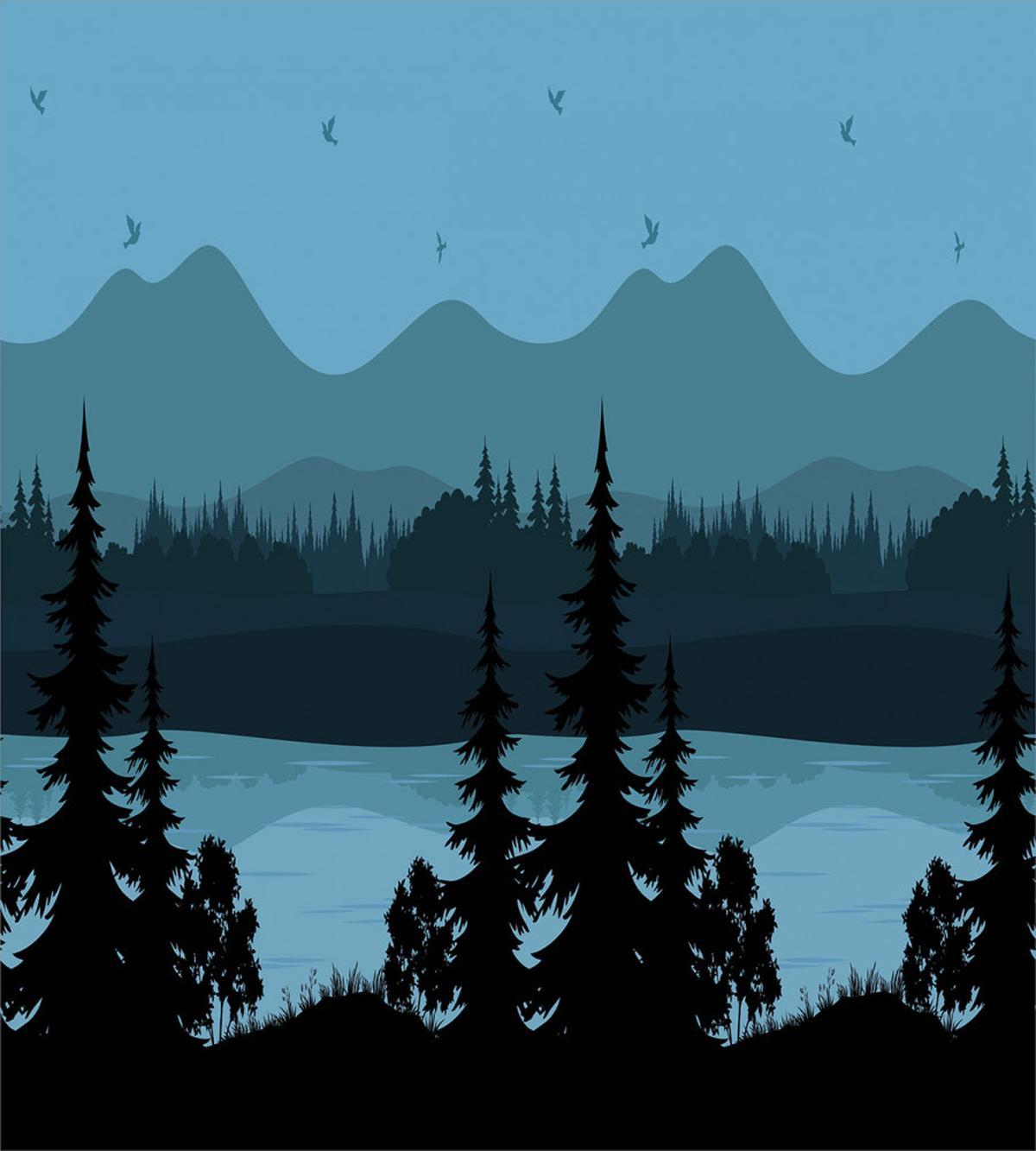 Mountain Lake Shore — Pattern