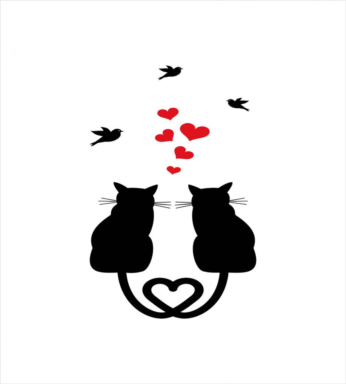 Cats in Love Heart Tail — Pattern