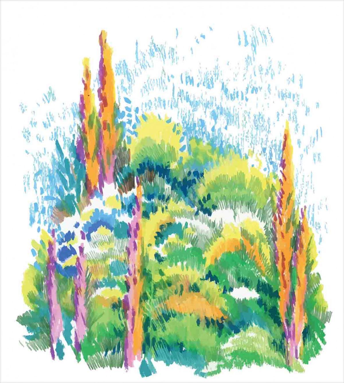 Floral Nature Meadow Trees — Pattern