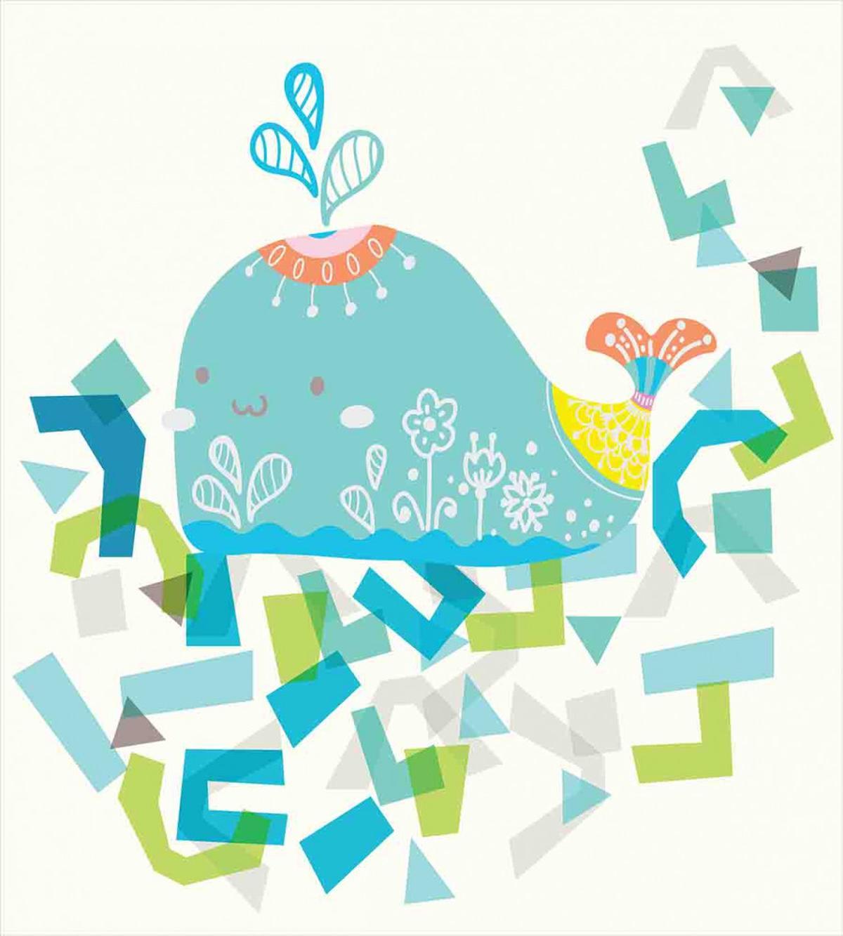 Smile Whale Cartoon — Pattern