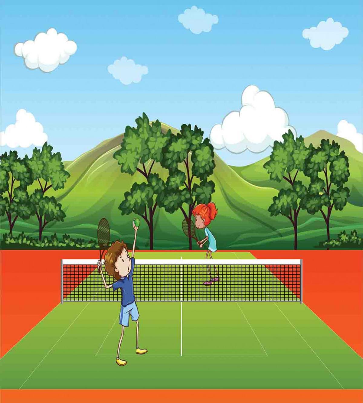 Friends Play Tennis — Pattern