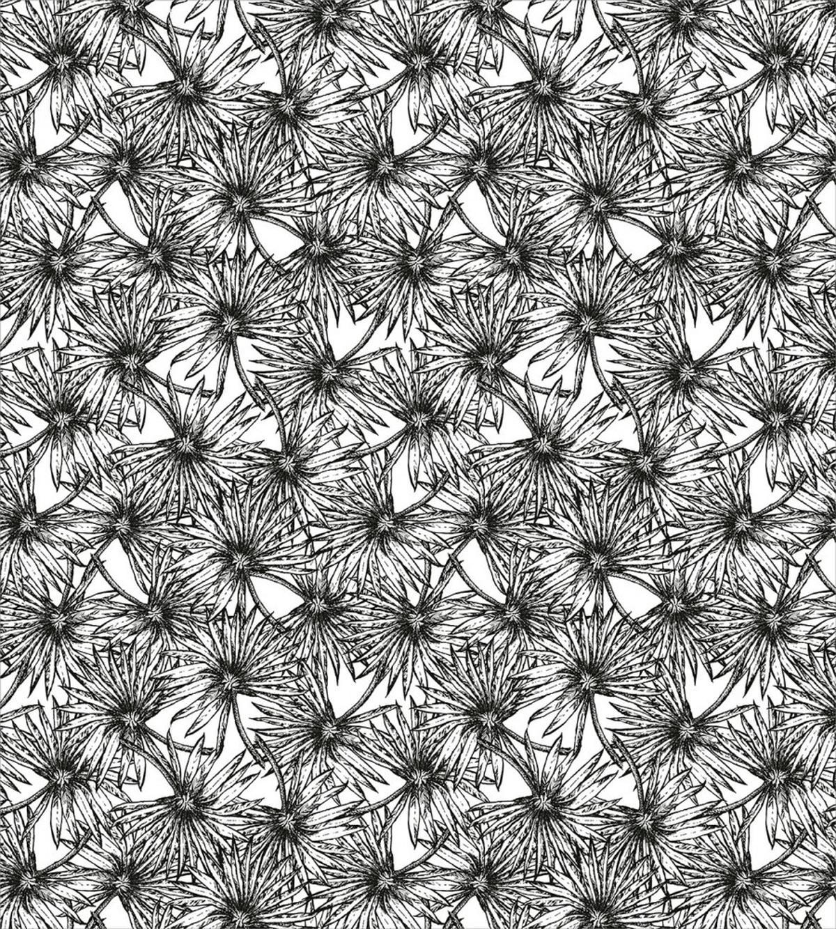 Palm Tree Leaves Sketch Art — Pattern