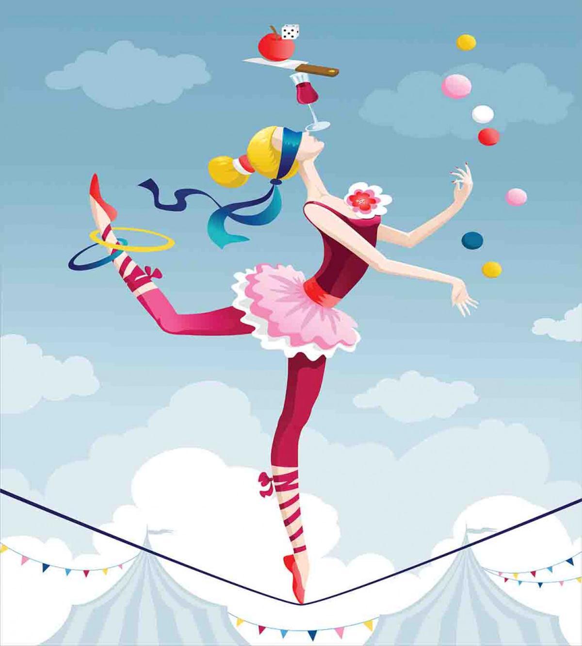 Juggler Woman Trapeze — Pattern