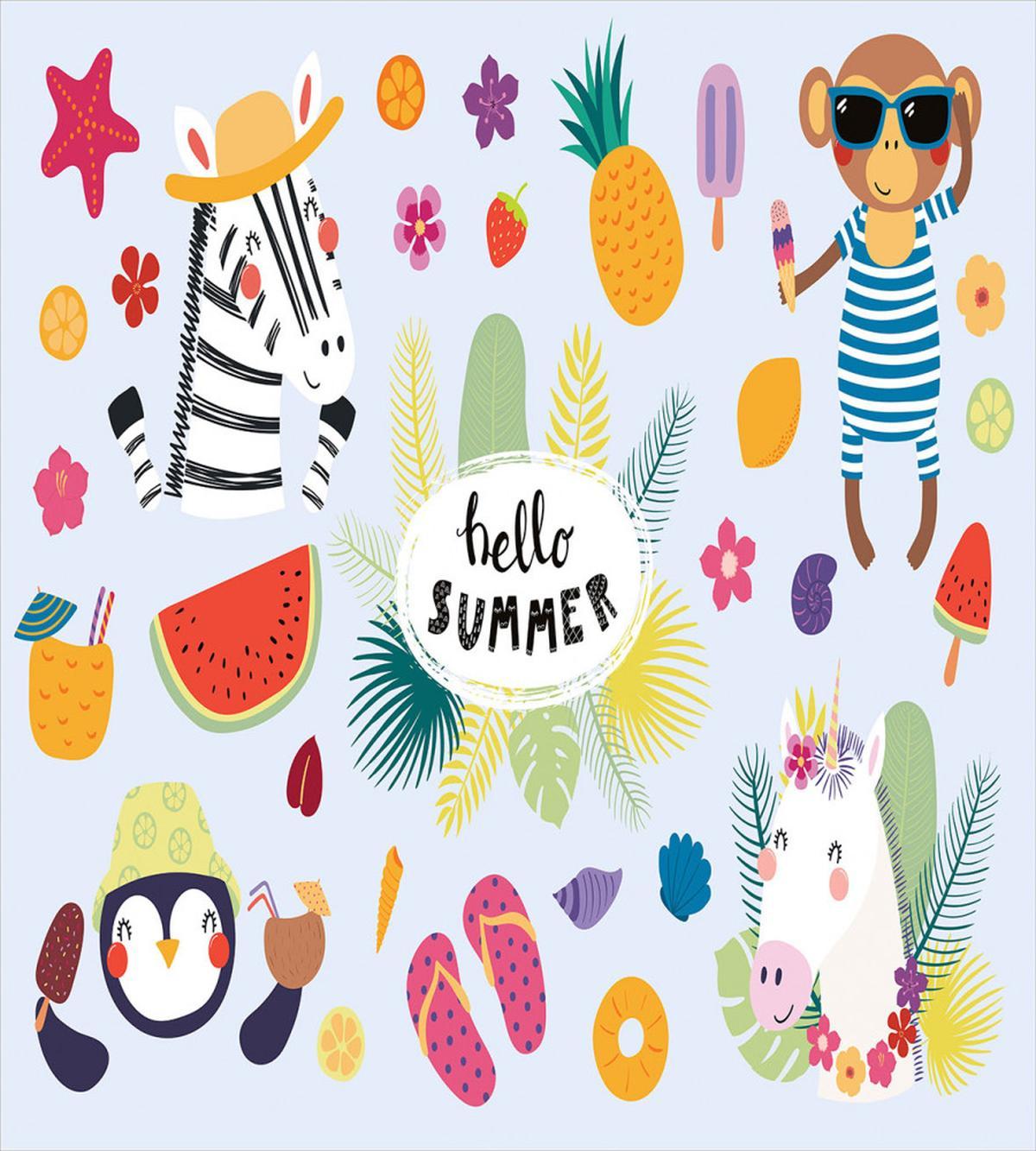 Vacation Monkey Zebra Sunny — Pattern