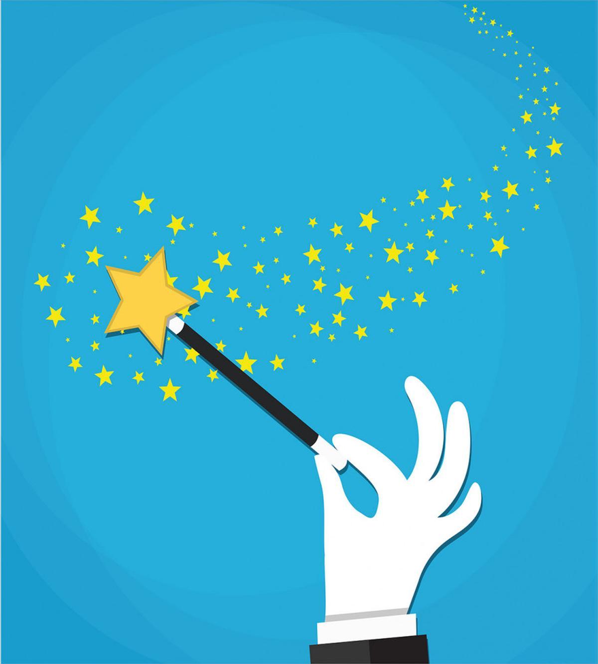 Magician Wand Spreading Stars — Pattern