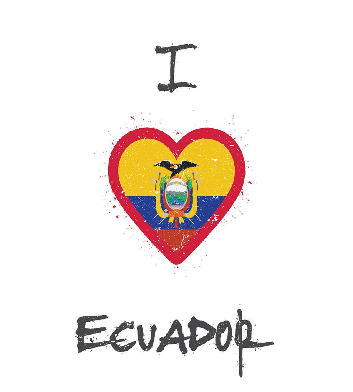 I Love Ecuador Heart Flag — Pattern
