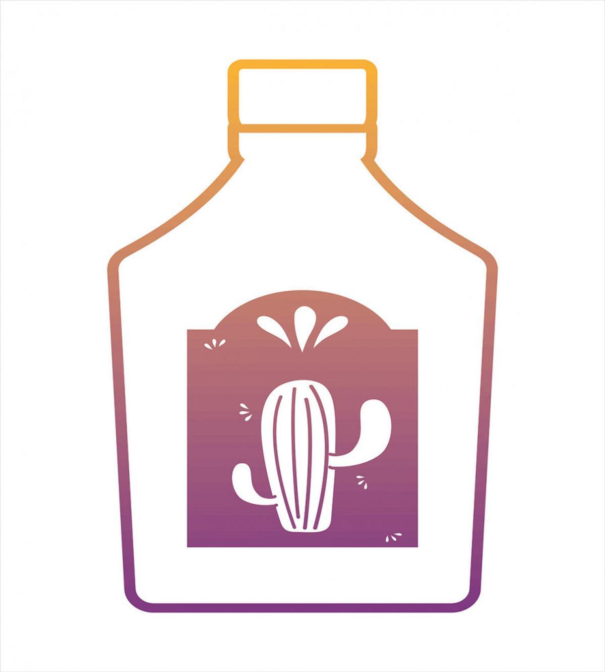 Ombre Outline Bottle Cactus — Pattern