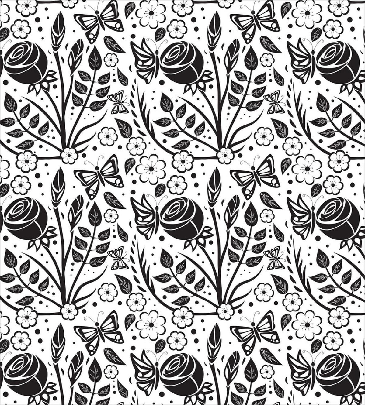 Monochromatic Butterfly Rose — Pattern