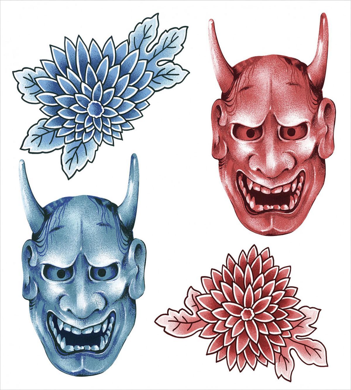 Colored Japan Masks — Pattern