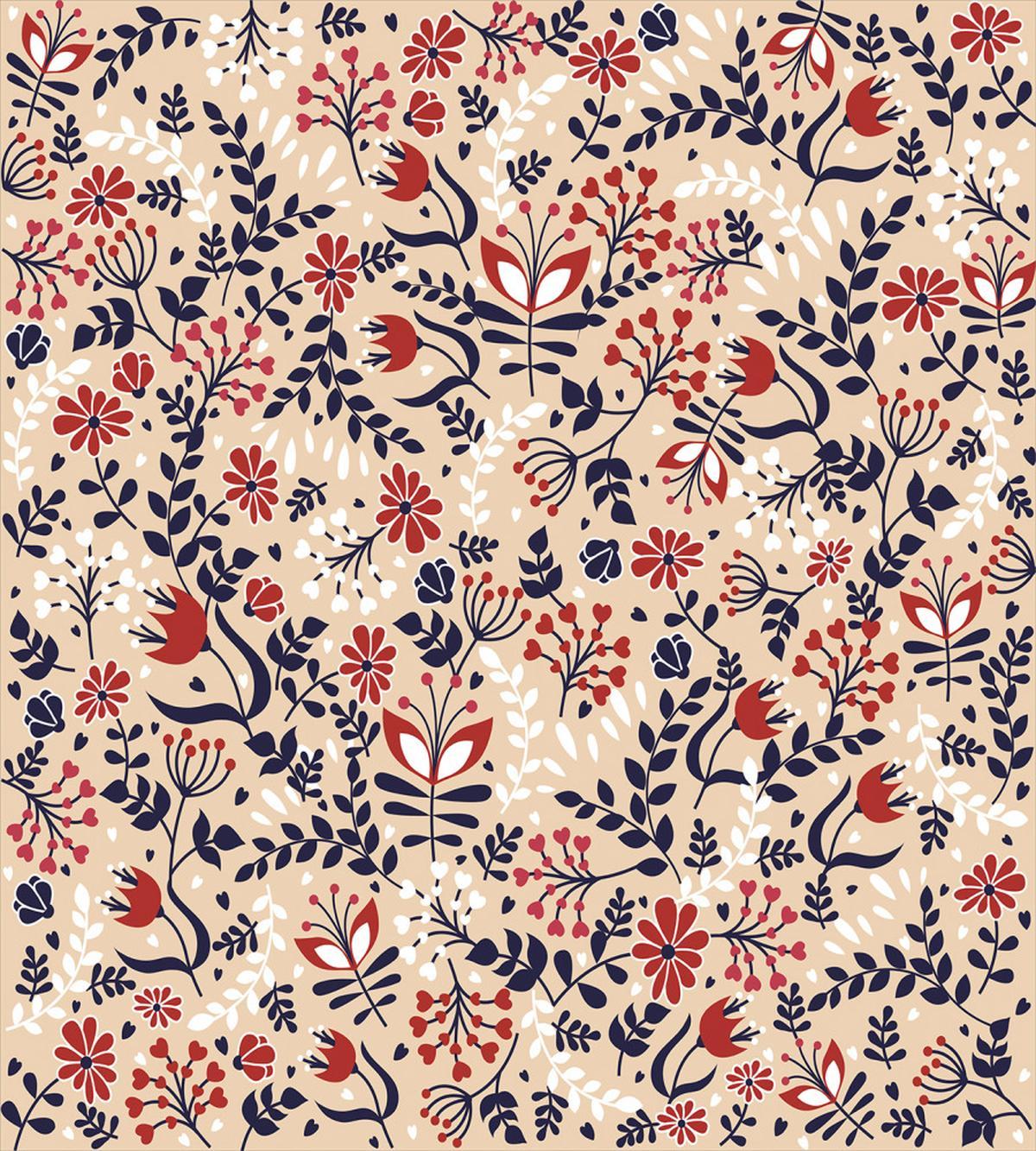 Abstract Blossoms Leaves — Pattern
