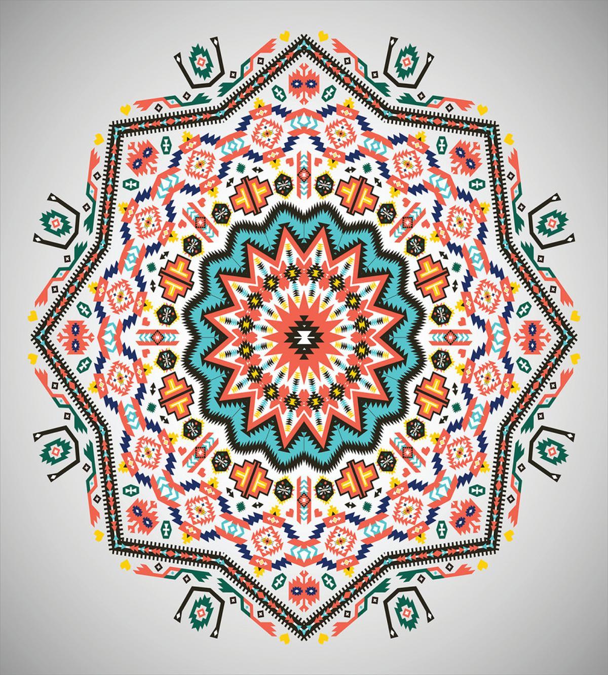 Abstract Sun Aztec Style — Pattern