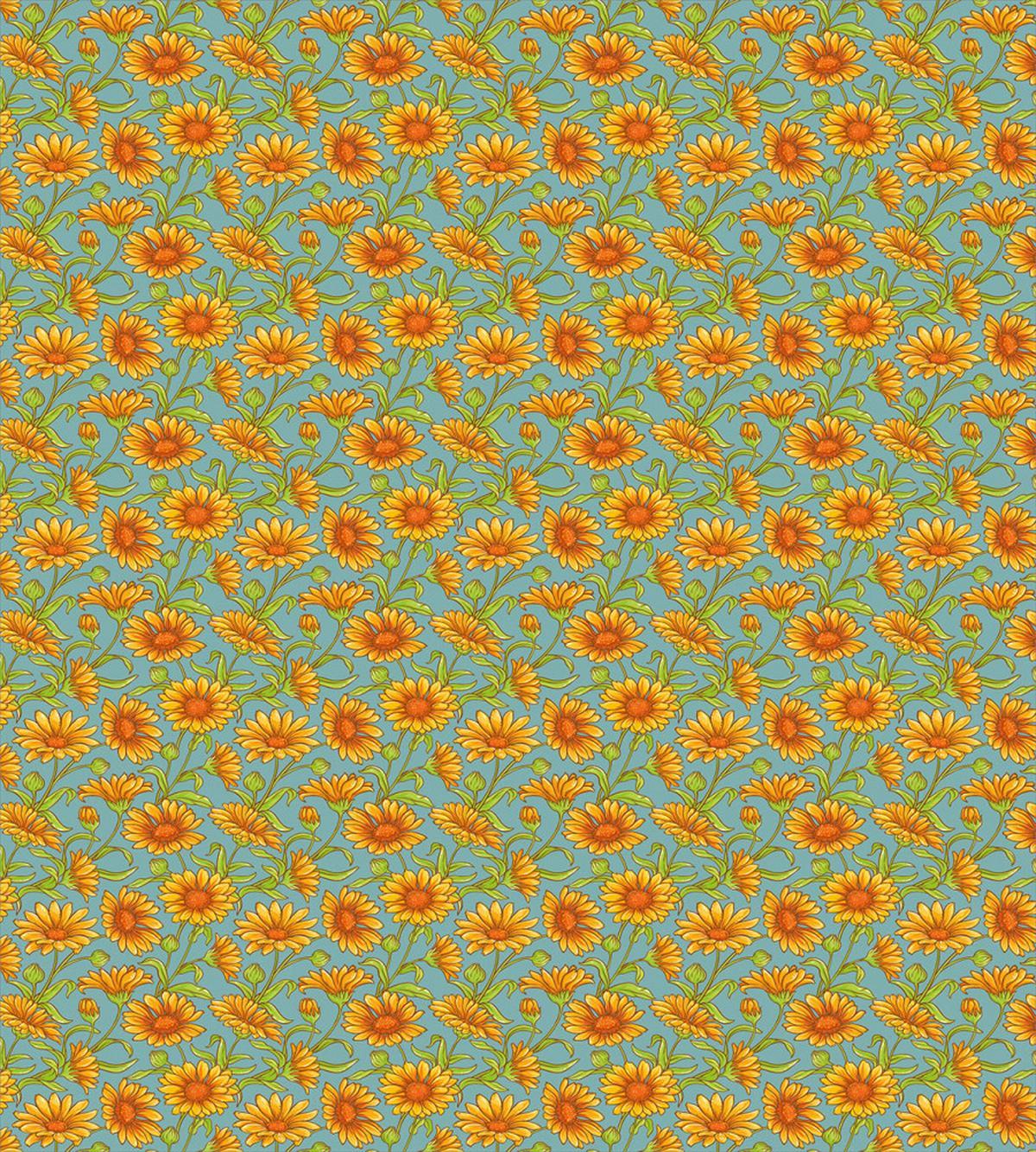 Calendula Flowers Cartoon — Pattern
