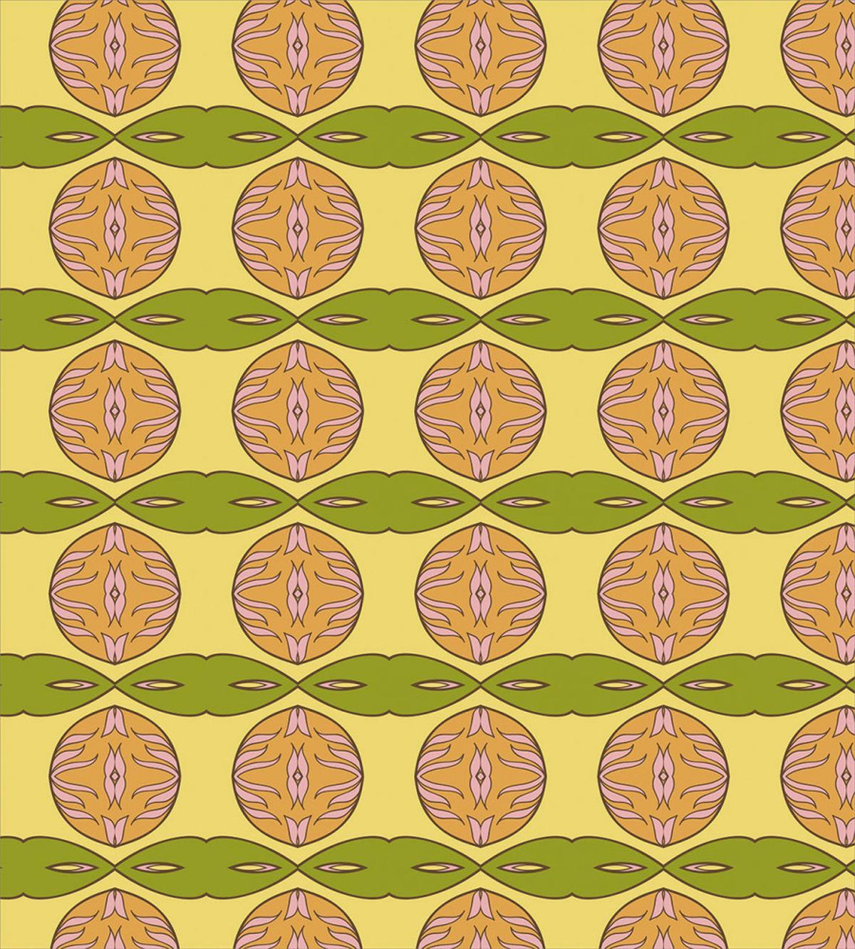 Round Floral Leafy Items — Pattern