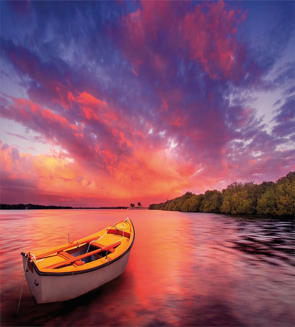 Sea Coast with a Rowboat — Pattern
