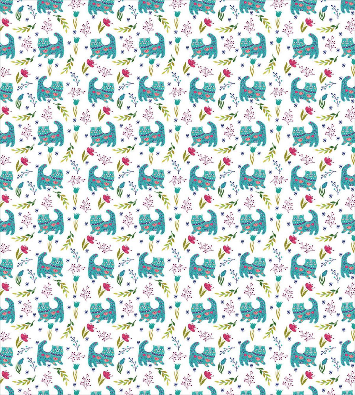 Folkloric Ornate Happy Cat — Pattern