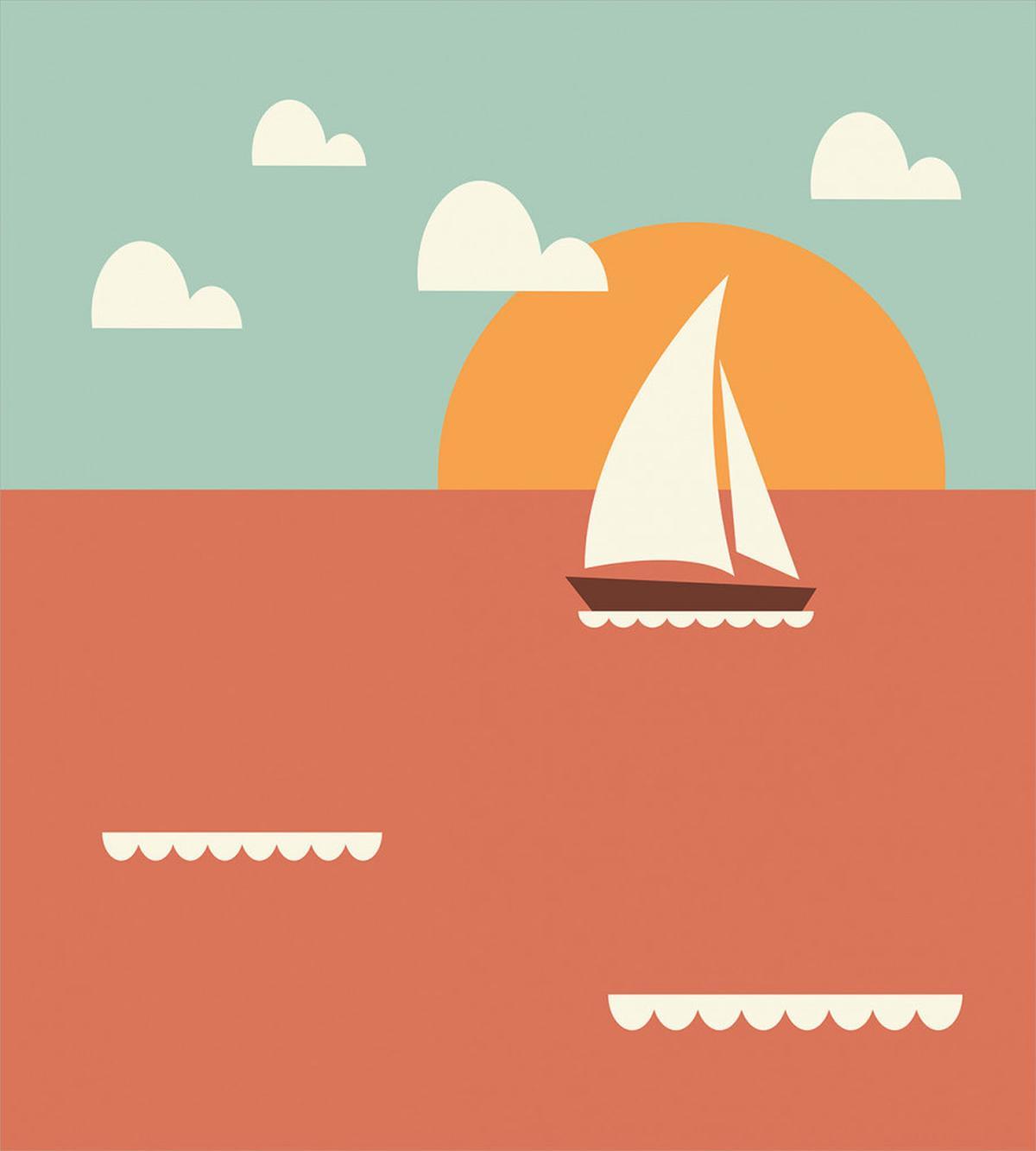 Sailboat Dawning Sun — Pattern