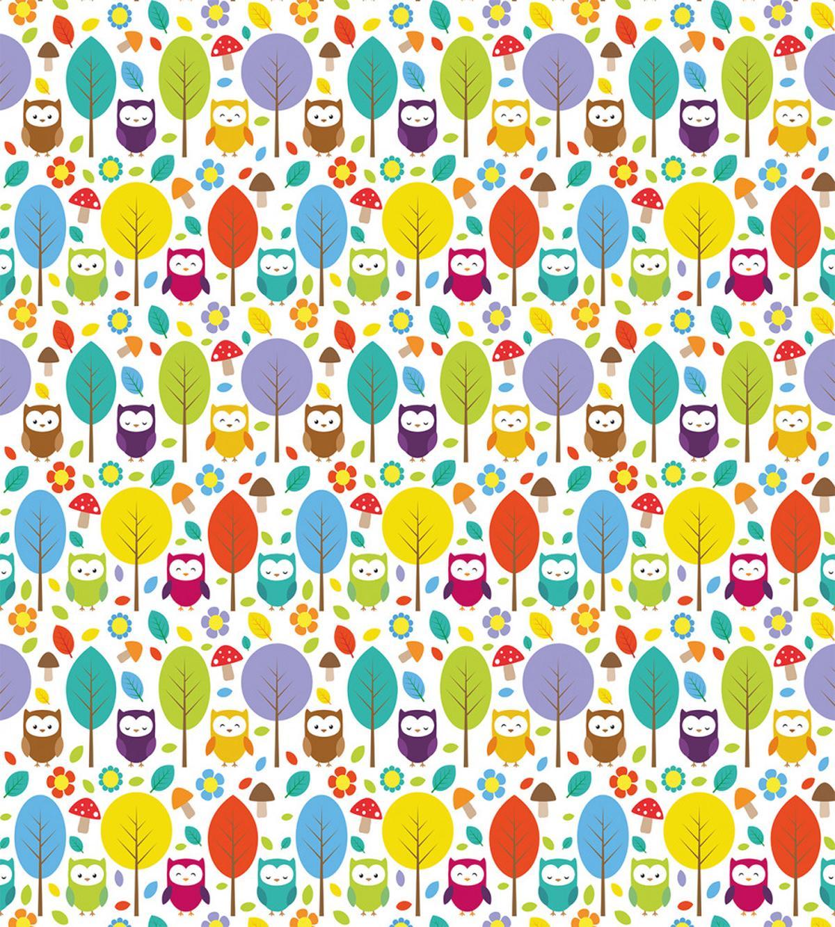 Colorful Forest Owls — Pattern