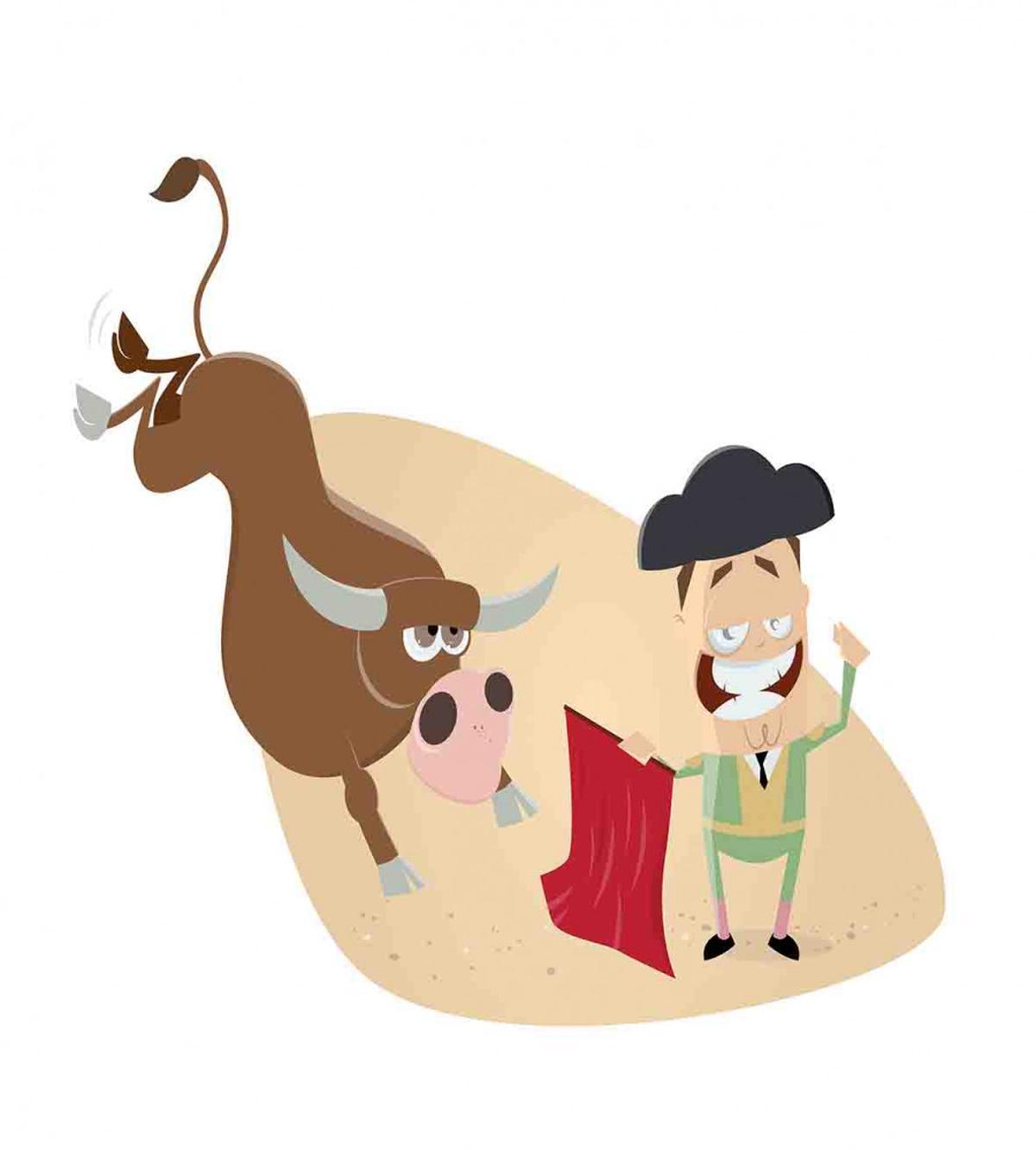 Cartoon Matador Bull — Pattern