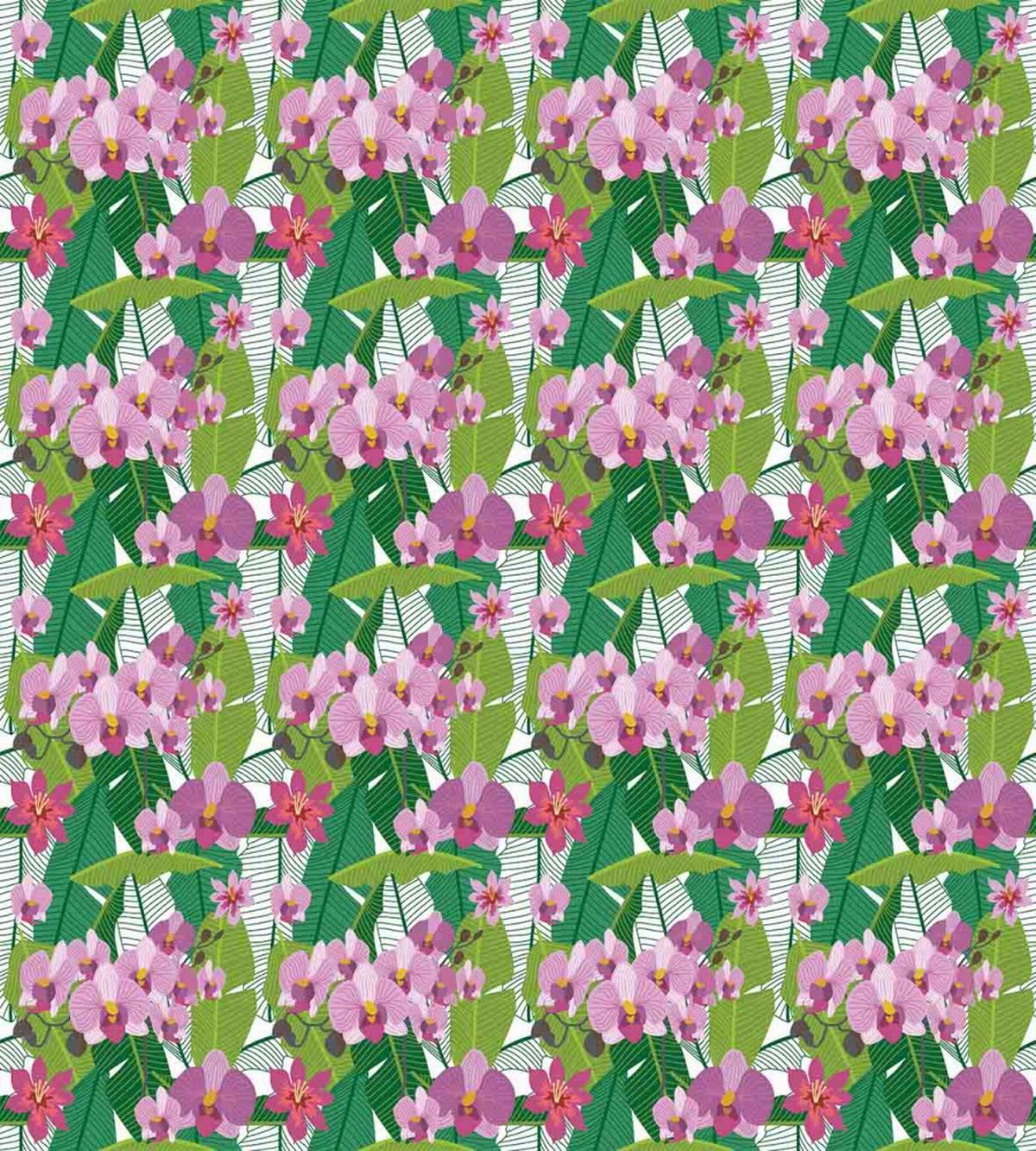 Pink Blossoms and Leaves — Pattern