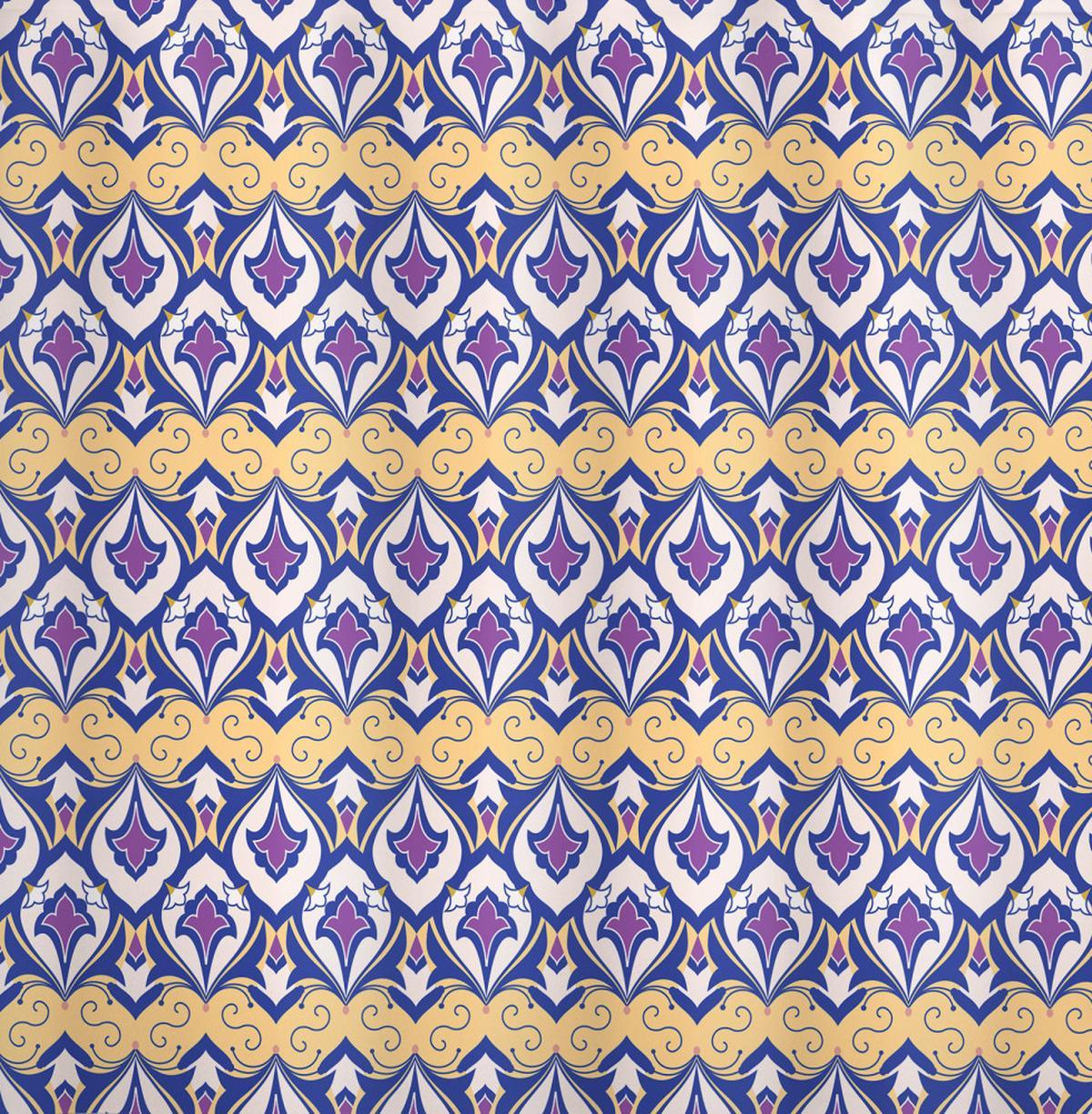 Continuous Floral Curls Motif — Pattern