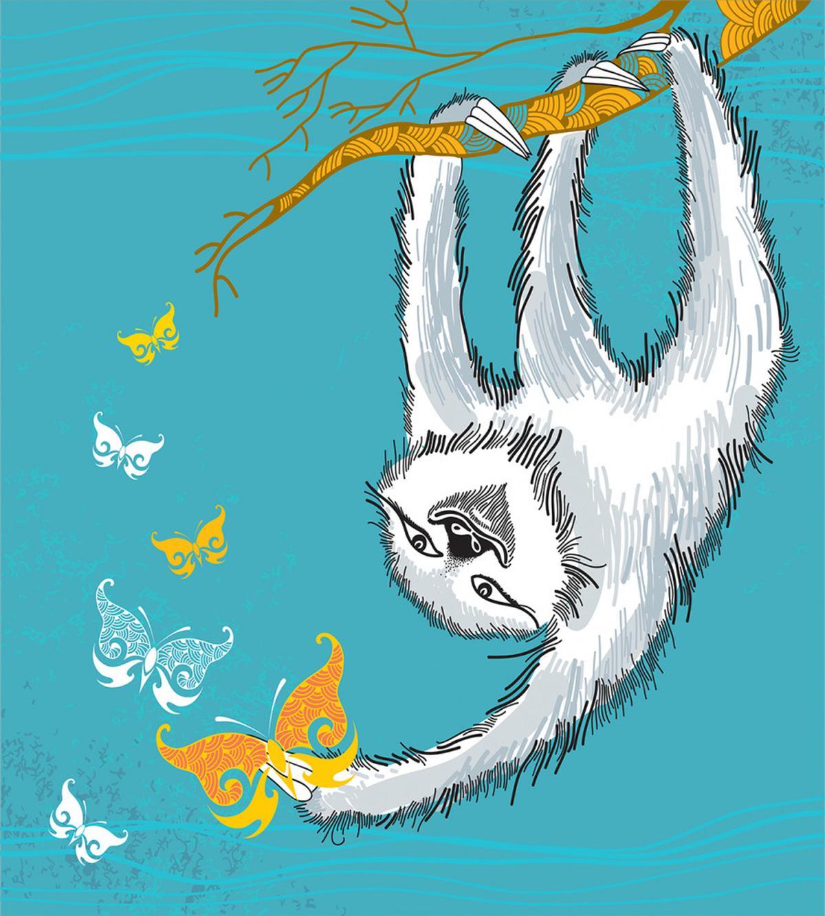 Sketchy Sloth Butterflies — Pattern