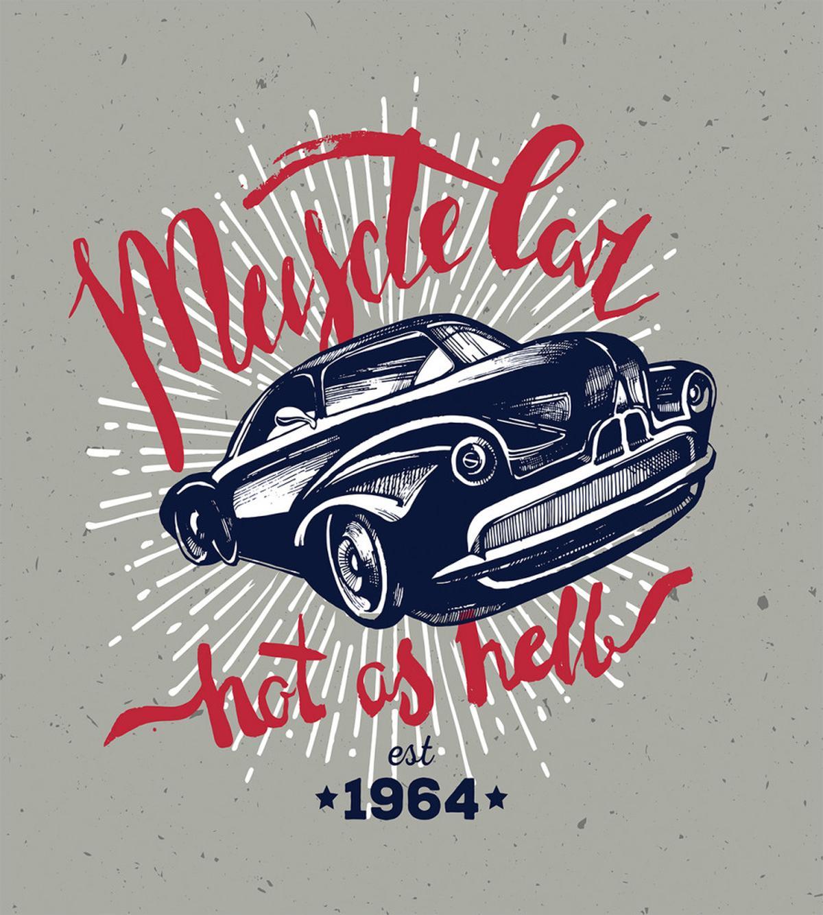 Muscle Car Hot as Hell — Pattern