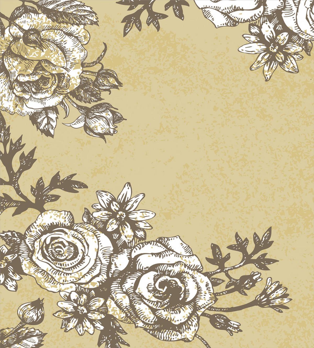 Grunge Old Roses Retro — Pattern