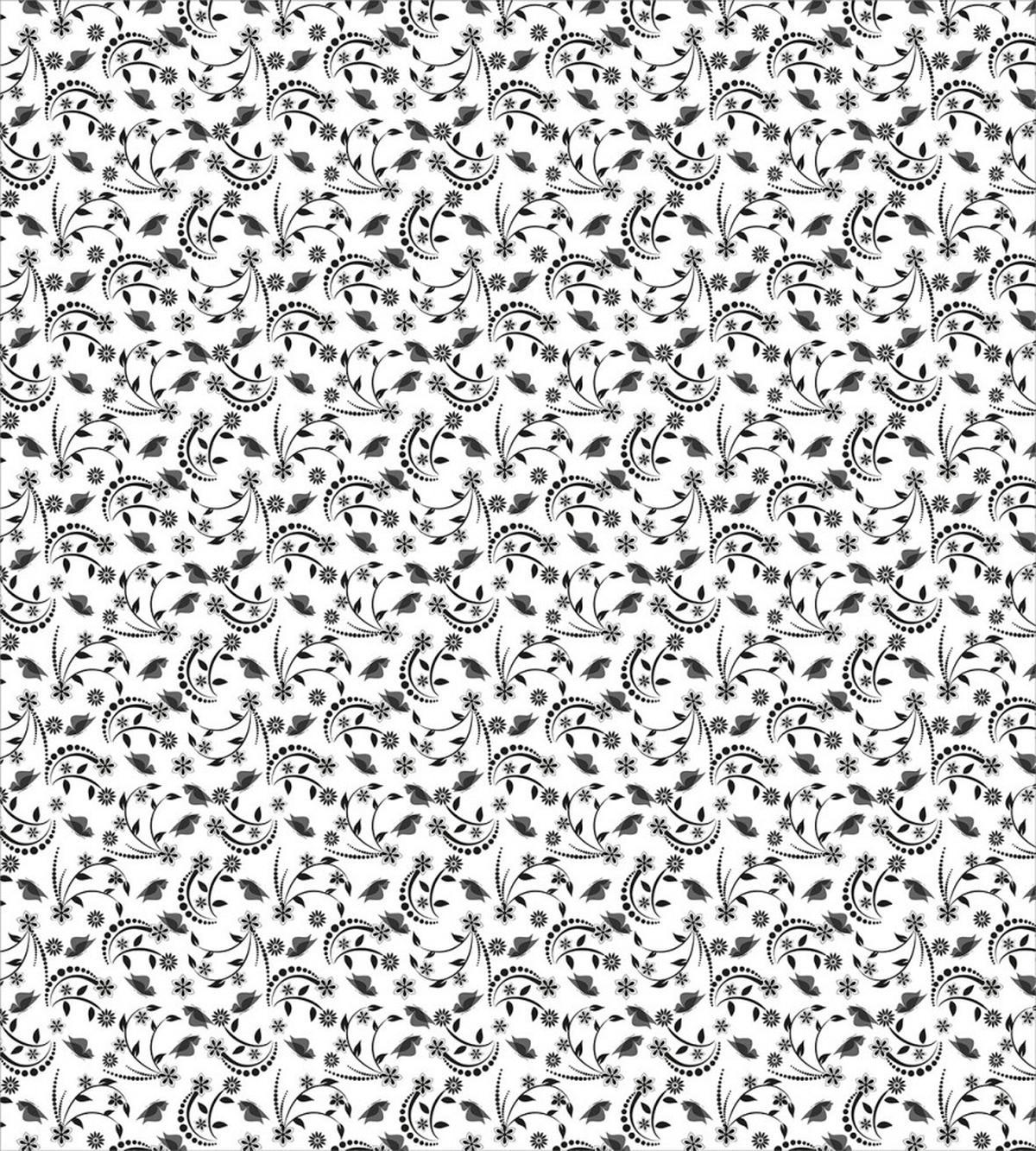 Greyscale Botanical Curl — Pattern