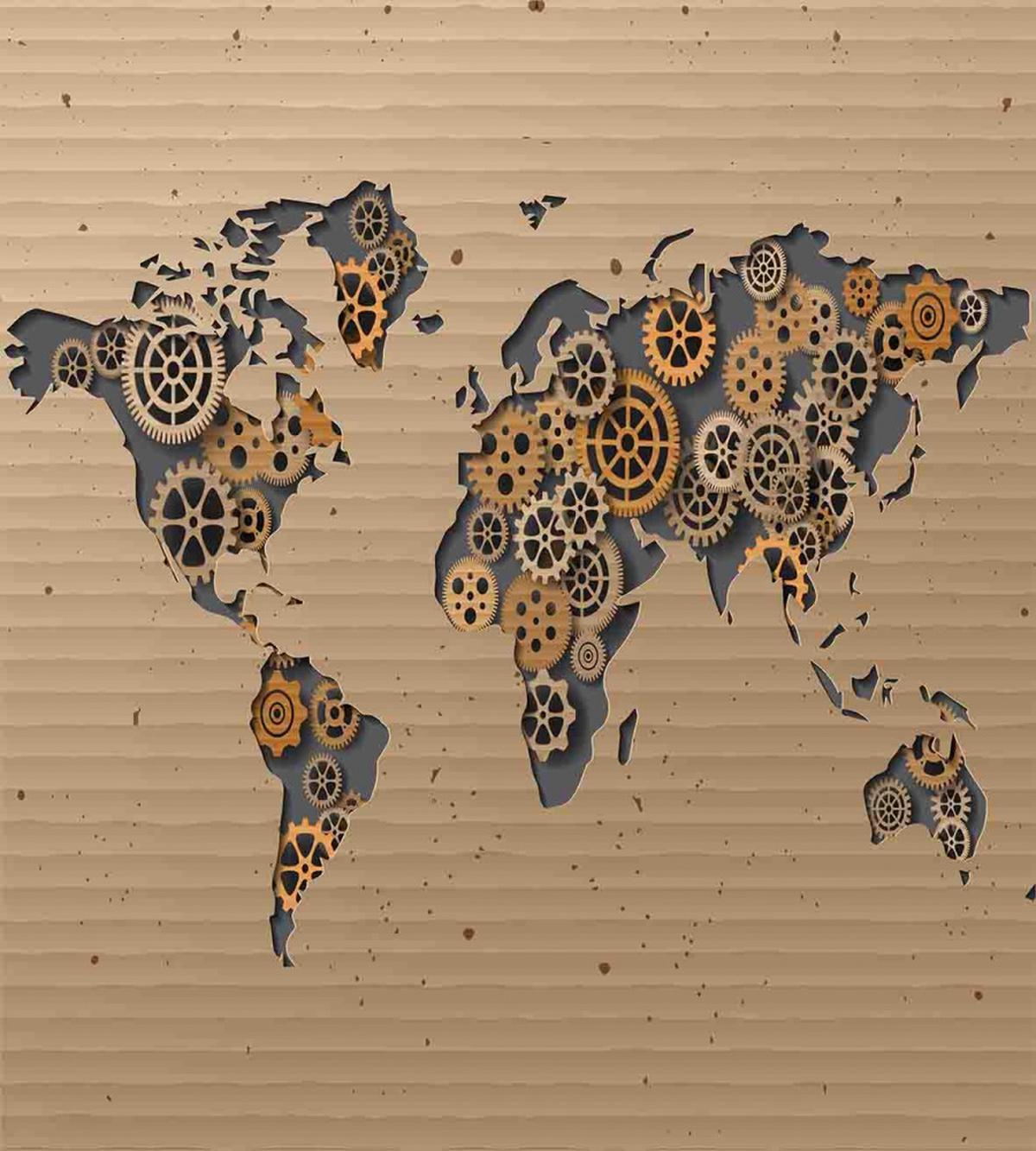 Old Hipster World Map — Pattern