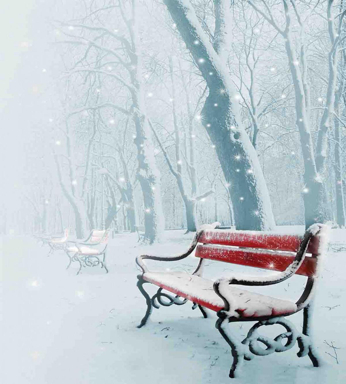 Snowy Bench Misty Path — Pattern