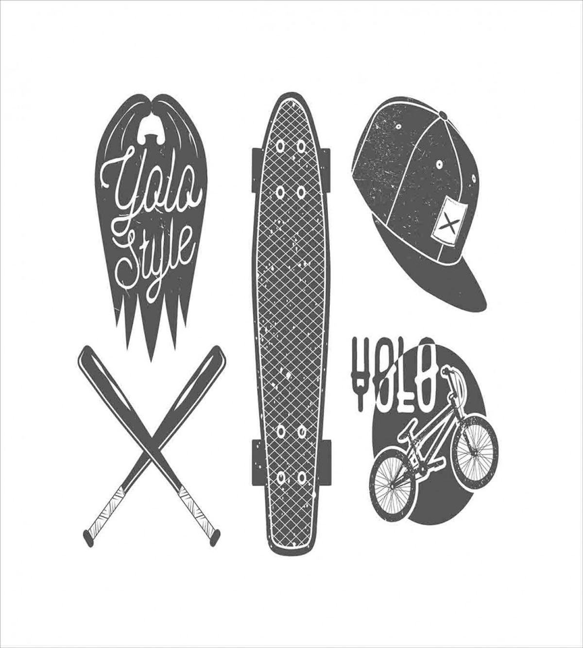Baseball Bat Skateboard — Pattern