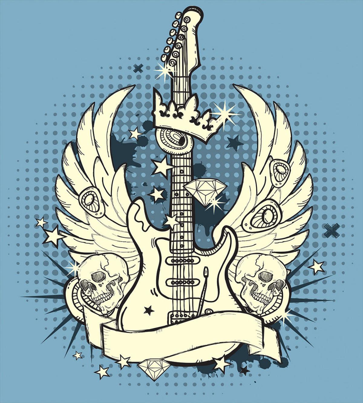 Rock 'n' Roll Retro Grunge — Pattern