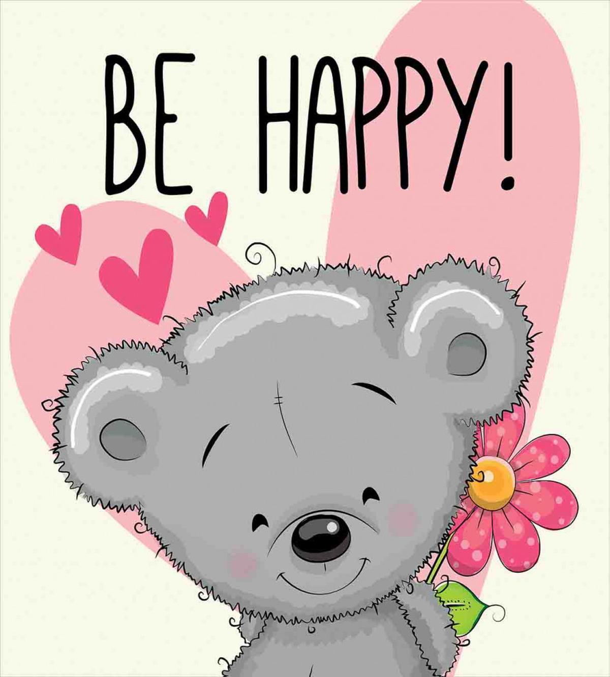 Cartoon Teddy Bear Flower — Pattern