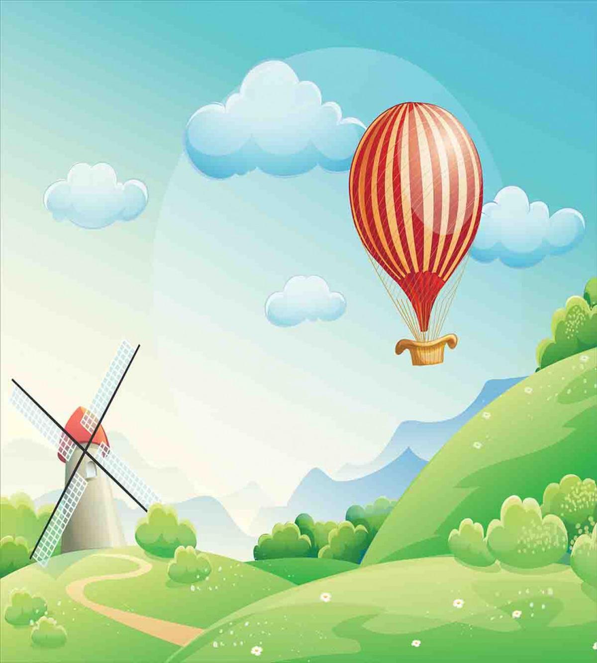 Mill Hot Air Balloon Design — Pattern