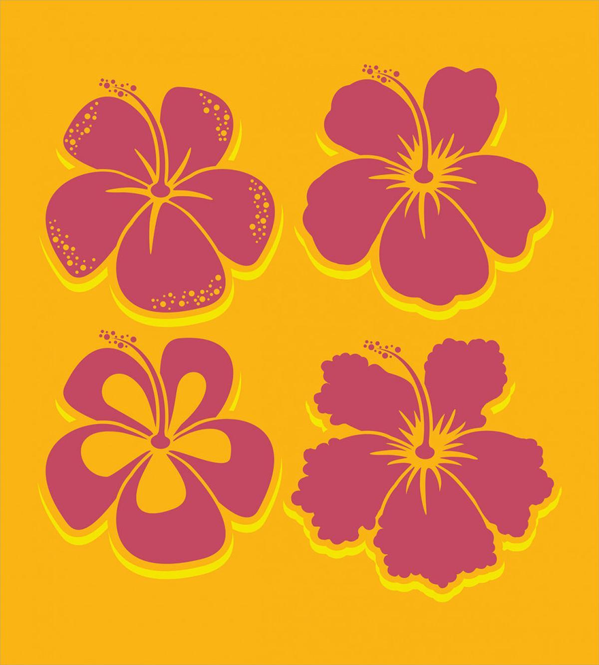 Hibiscus Flower Silhouettes — Pattern