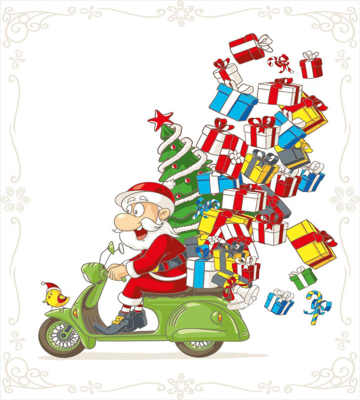 Santa on Motorbike — Pattern