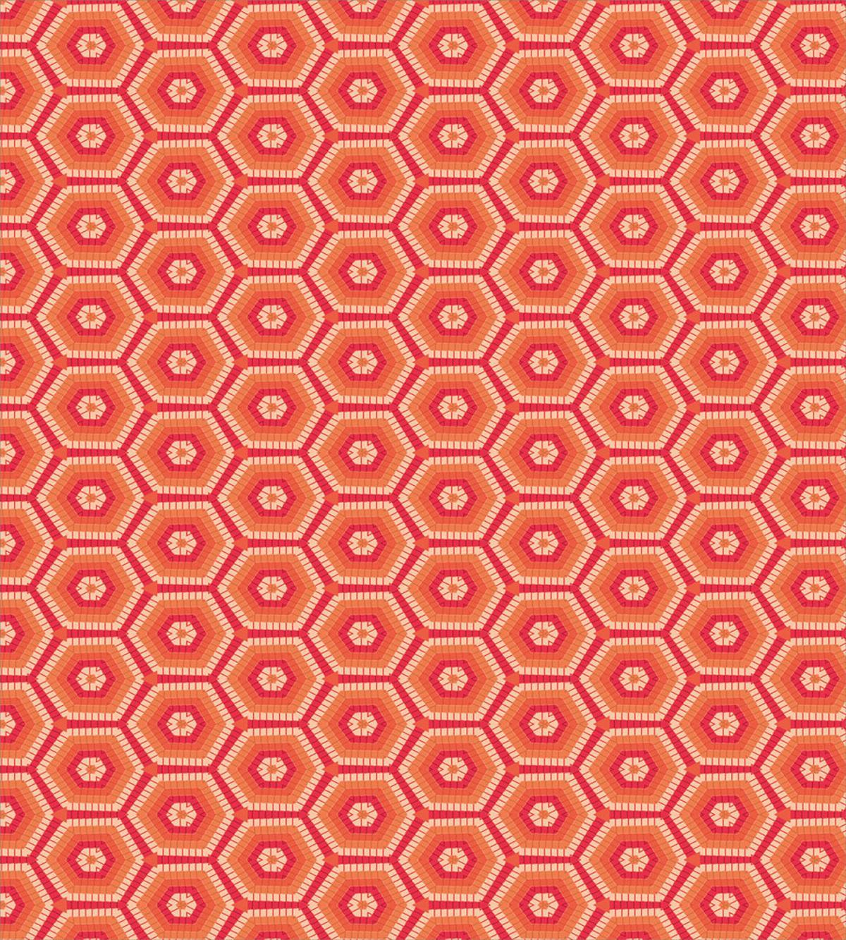 Hexagonal Shapes Tangerine — Pattern