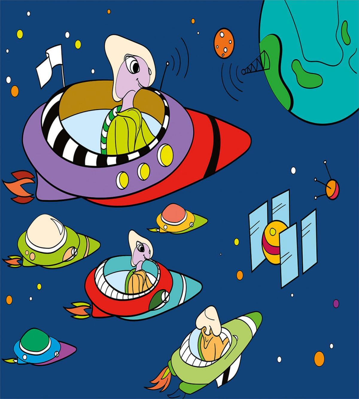 Whimsical Space-themed Design — Pattern