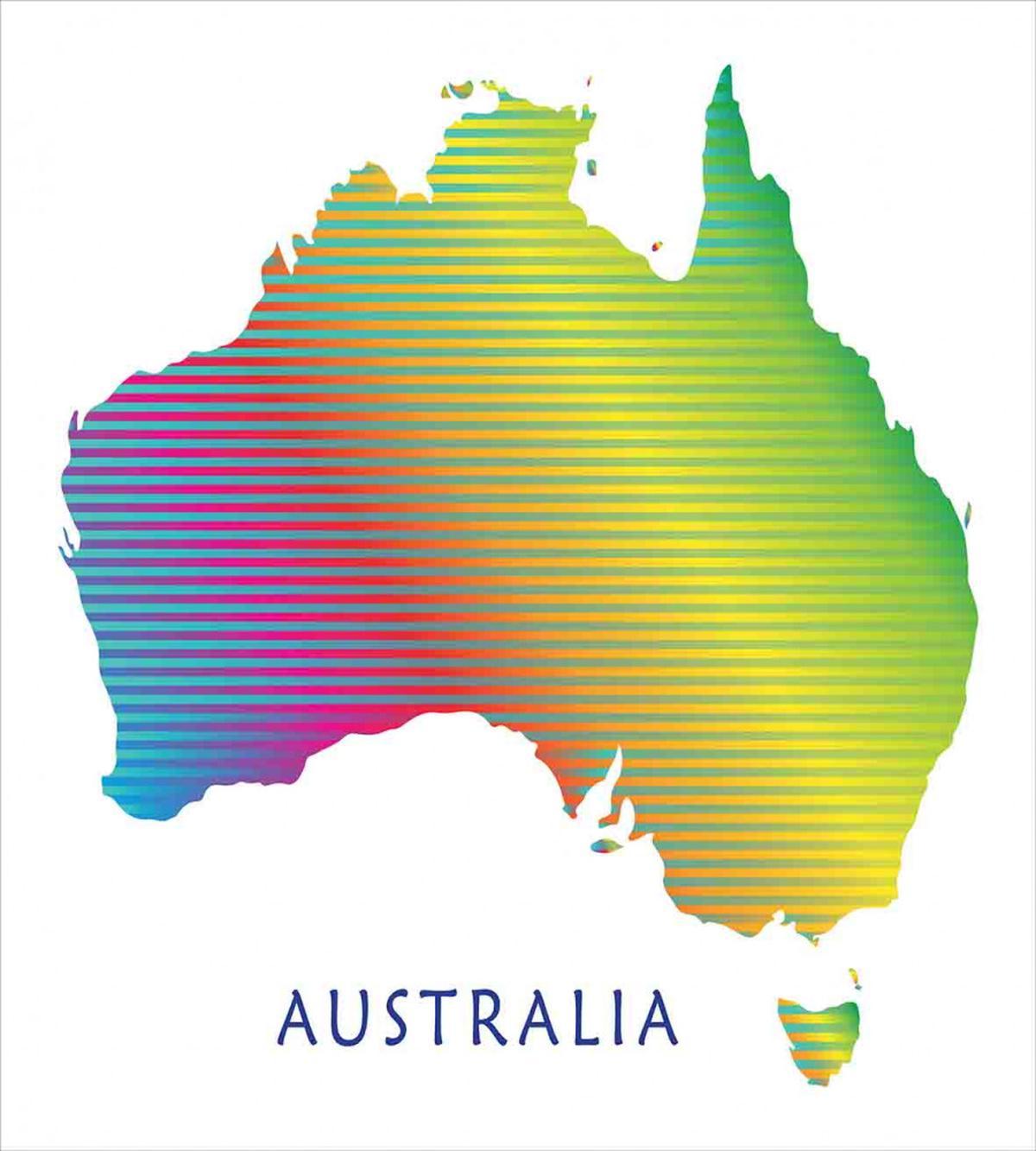 Rainbow Stripe Map — Pattern