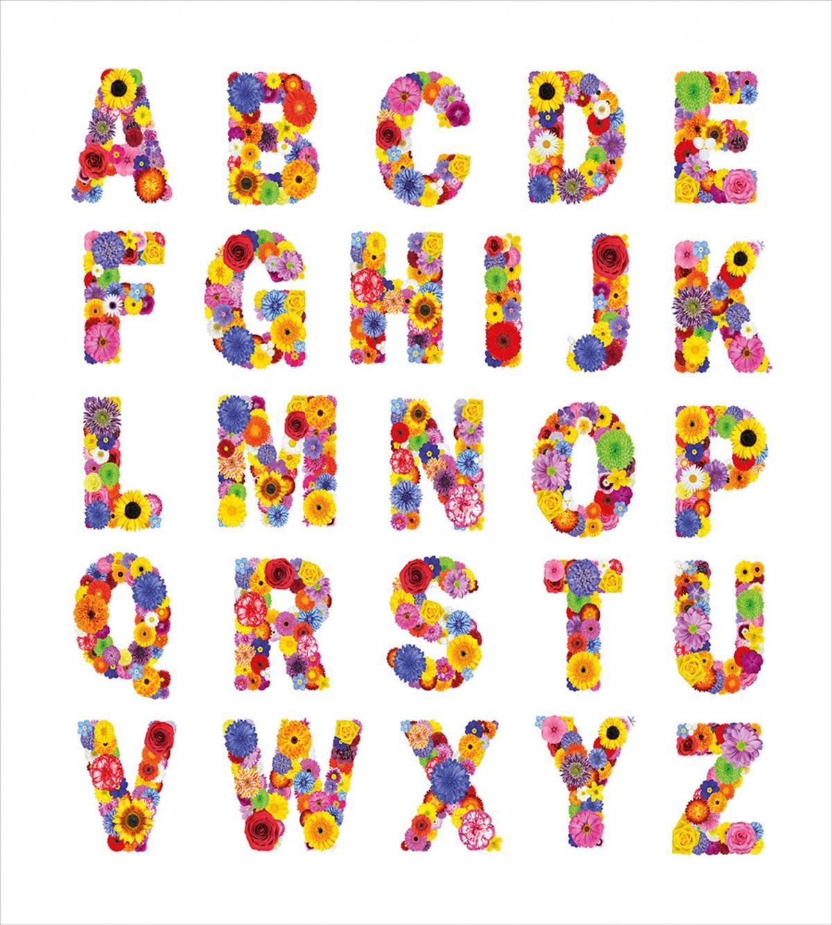 Colorful Flora Alphabet — Pattern