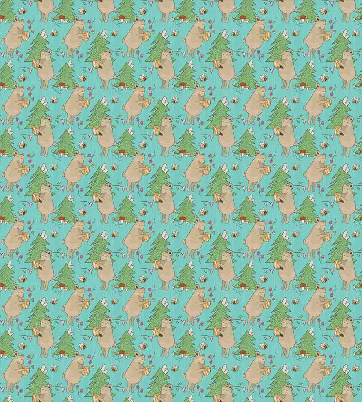 Caricature Forest Bear — Pattern