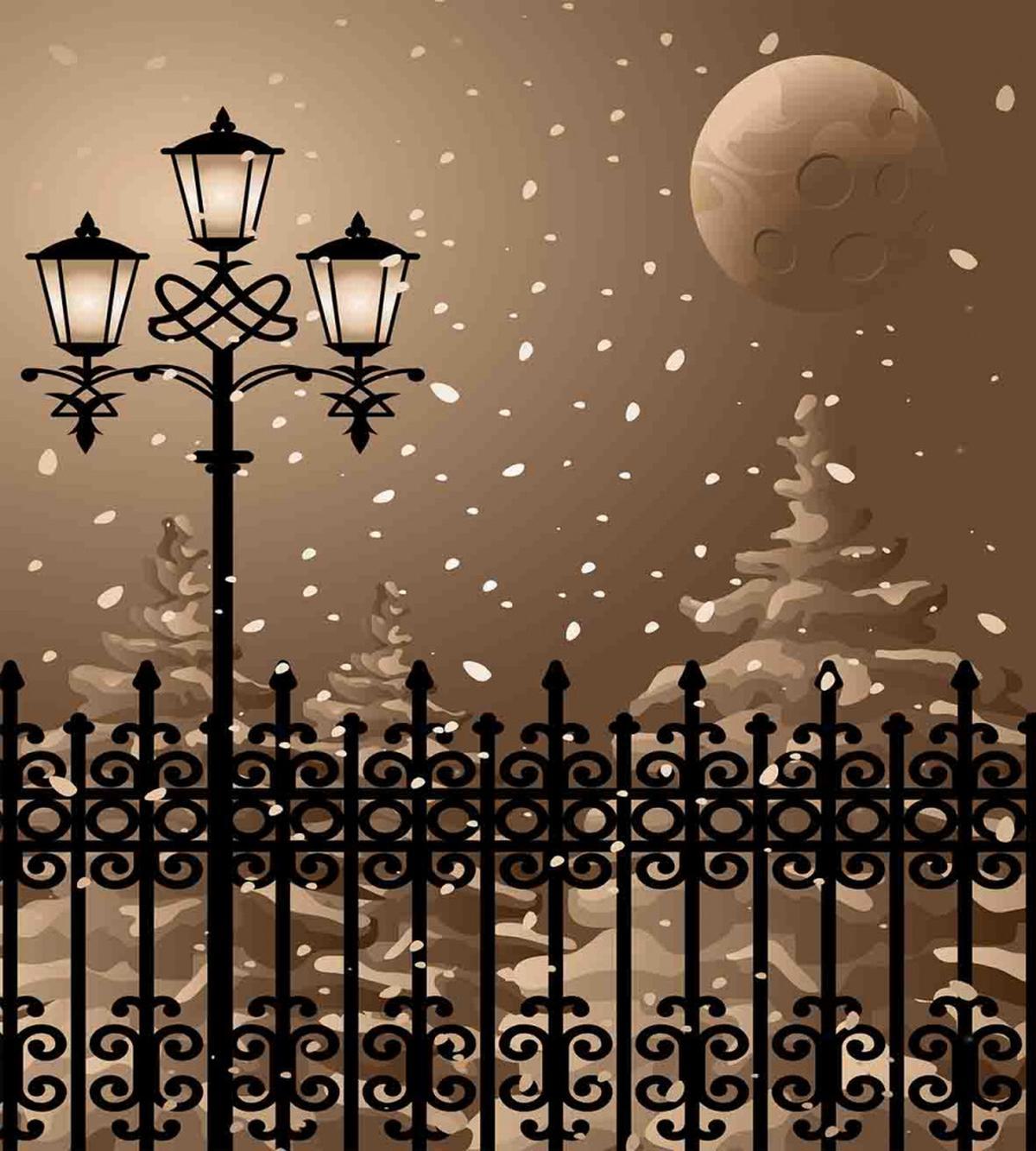 Snowy Moon Evening — Pattern