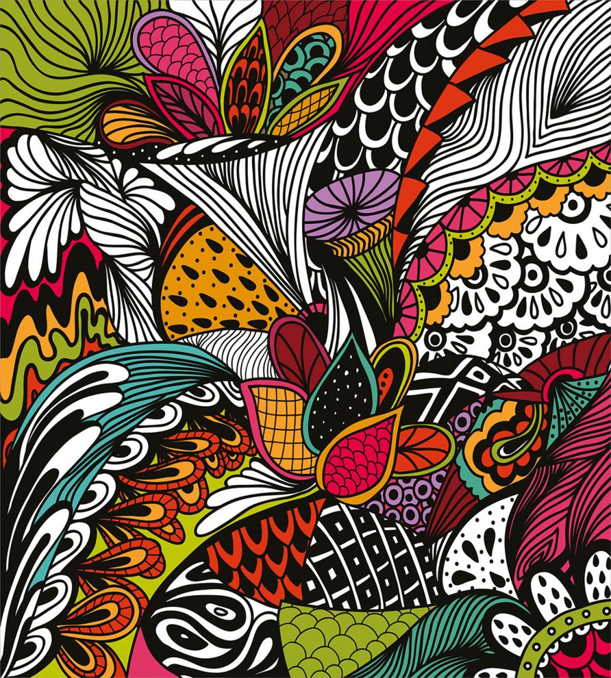 Colorful Ornate Leaves — Pattern