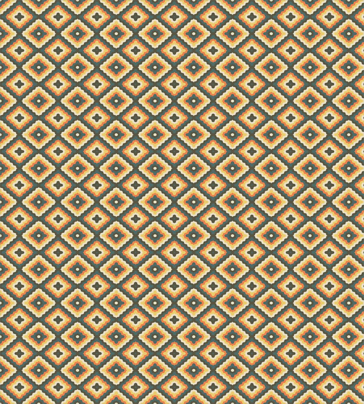 Colored Retro Shapes Art — Pattern